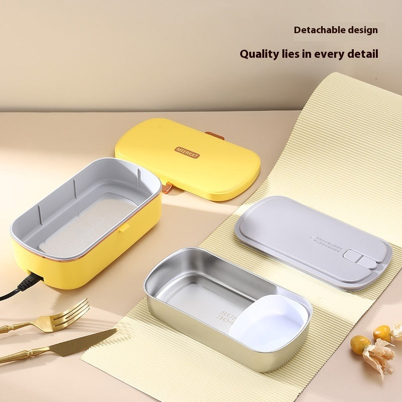 Mini Heating Insulated Lunch Box Plug-in Electric Office Worker Student Bento Stainless Steel Liner Gift