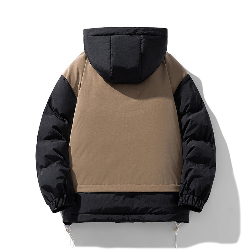 Couple's Winter Cotton-padded Coat Japanese Stitching Hooded Jacket