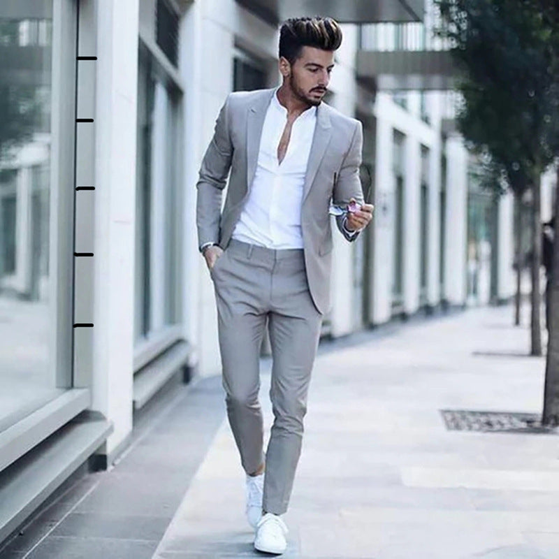 New Men's Two Piece Business Casual Suit