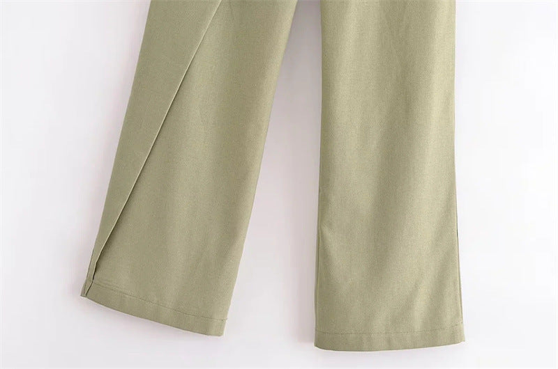 Women's Fashion Casual All-match Linen Blended Wrapping Towel Pants