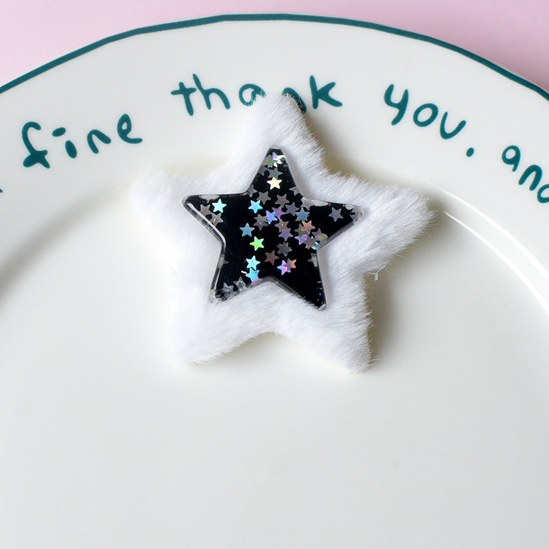 Plush Five-pointed Star Hair Accessories Hole Shoes Phone Case Ornament