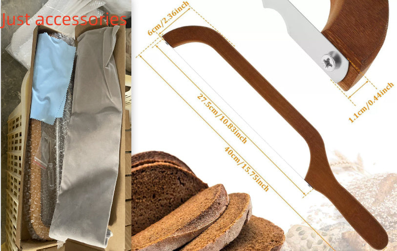 Wooden Bread Slicing Knife With Serrated Teeth