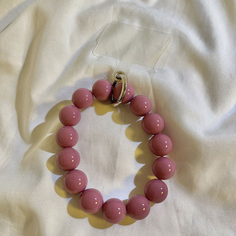 Internet Celebrity Ins Solid Color Bead Wrist Lanyard Universal Phone Case Camera Key Chain