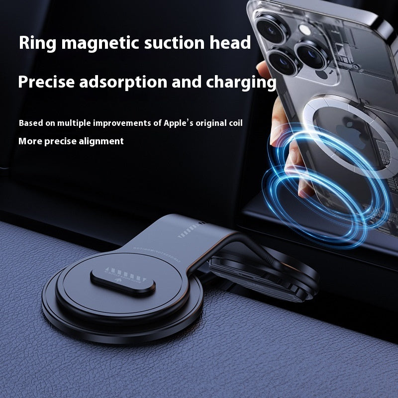 Large Screen Dashboard Bending Magnetic Suction Wireless Charger On-board Bracket