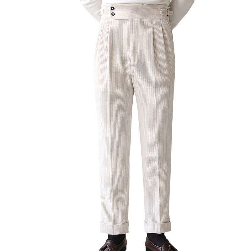 Autumn Corduroy Suit Pants Men's Straight