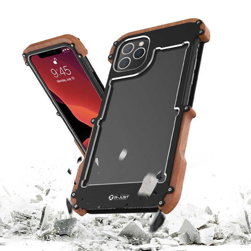 Metal Wooden Frame Phone Case Protective Sleeve