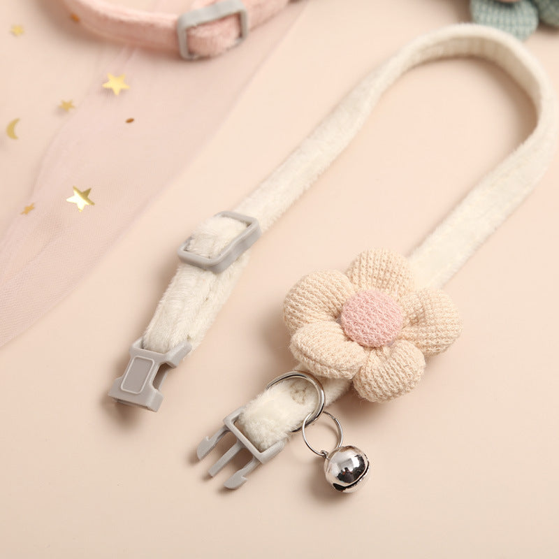 Cute Cartoon Flower Bell Pet Collar