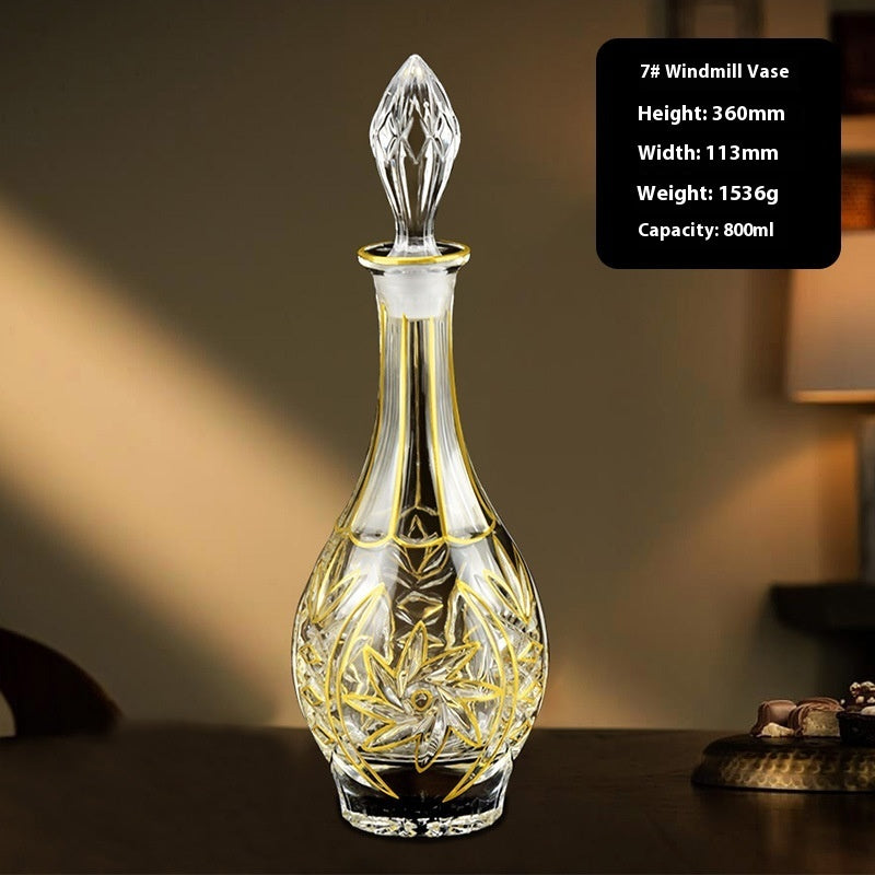 Hand-painted Gold Glass Wine Bottle Internet Celebrity Home High-end Wine