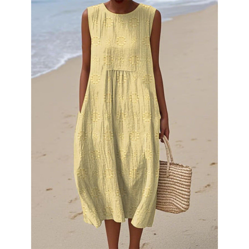 Slim-fit Printed Long Dress 3D Printed Women's