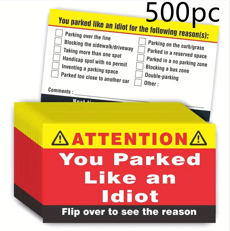 50 Bad Parking Card You Stop There Like An Idiot