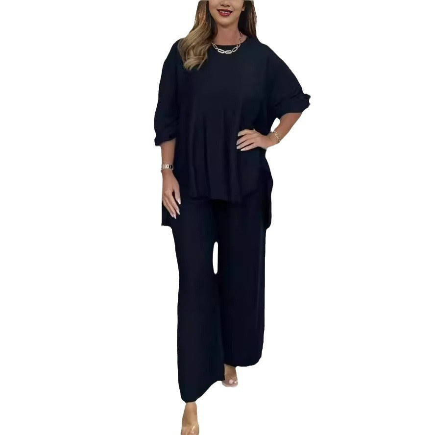 Acetate Satin Long Wide-leg Pants Dovetail Suit