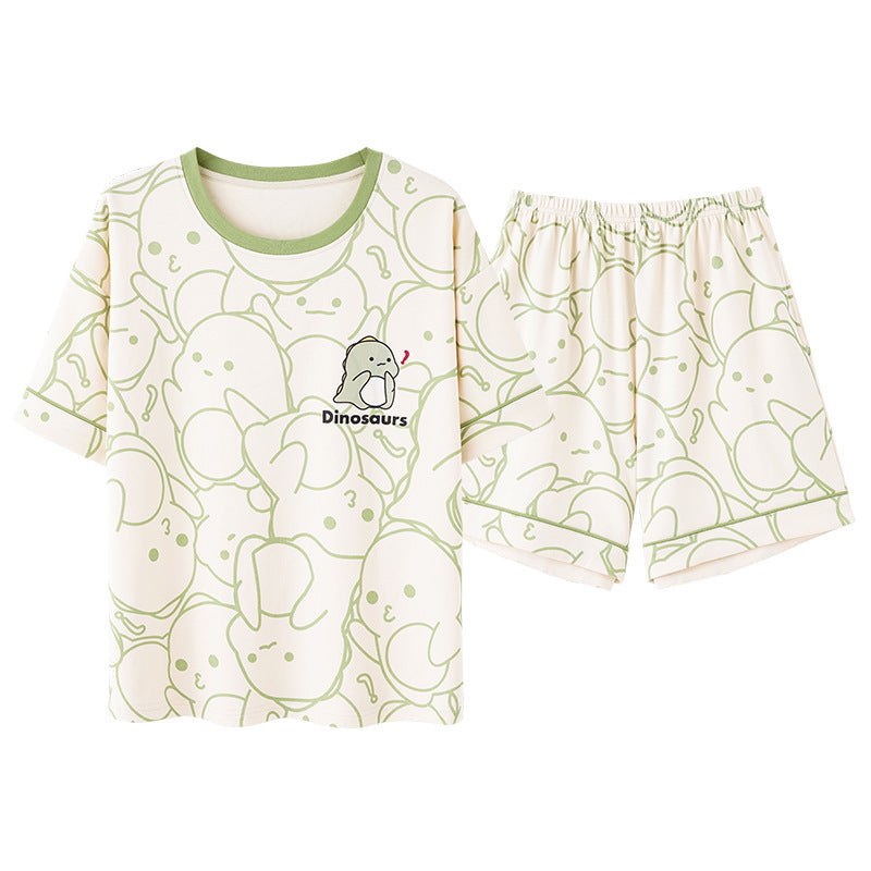 Pajamas Summer Women's Suit Pure Cotton High-grade Short-sleeved Shorts