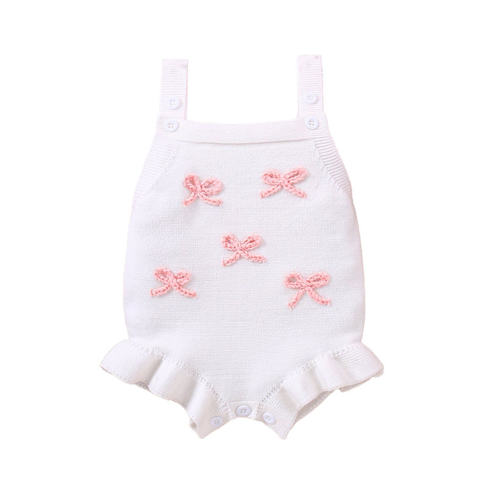Baby Sling Doll Clothes Wool Romper Bow Embroidery Girl Sweet
