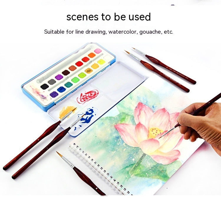 Ultra-fine Three-side Hook Line Pen Watercolor Gouache Fine Pen Outline Pigment Liner Painting Feature Brush Ultra-fine Chinese Painting Hand-painted
