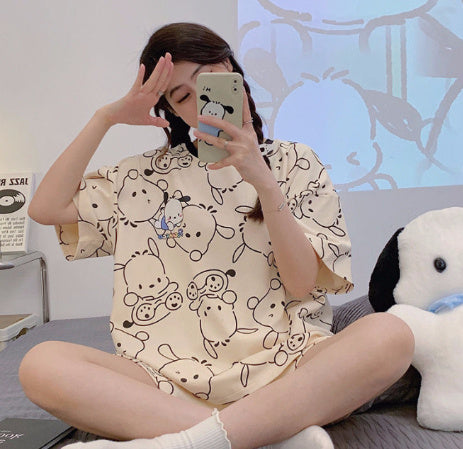 Pajamas Summer Women's Suit Pure Cotton High-grade Short-sleeved Shorts