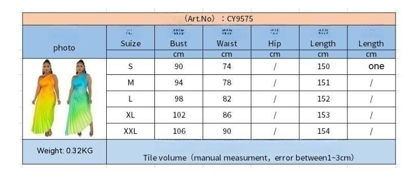 Gradient Sexy Pleated Dress