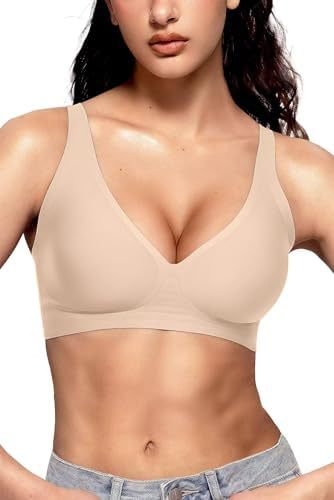 Women's Seamless Brassiere Deep V Without Steel Ring