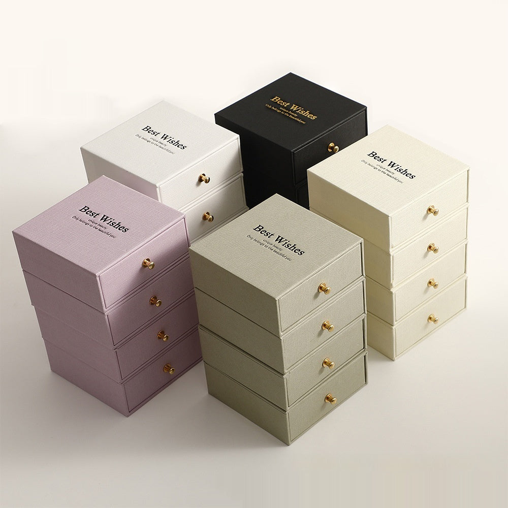 Lotus Pattern Drawer Jewelry Box Necklace Jewelry