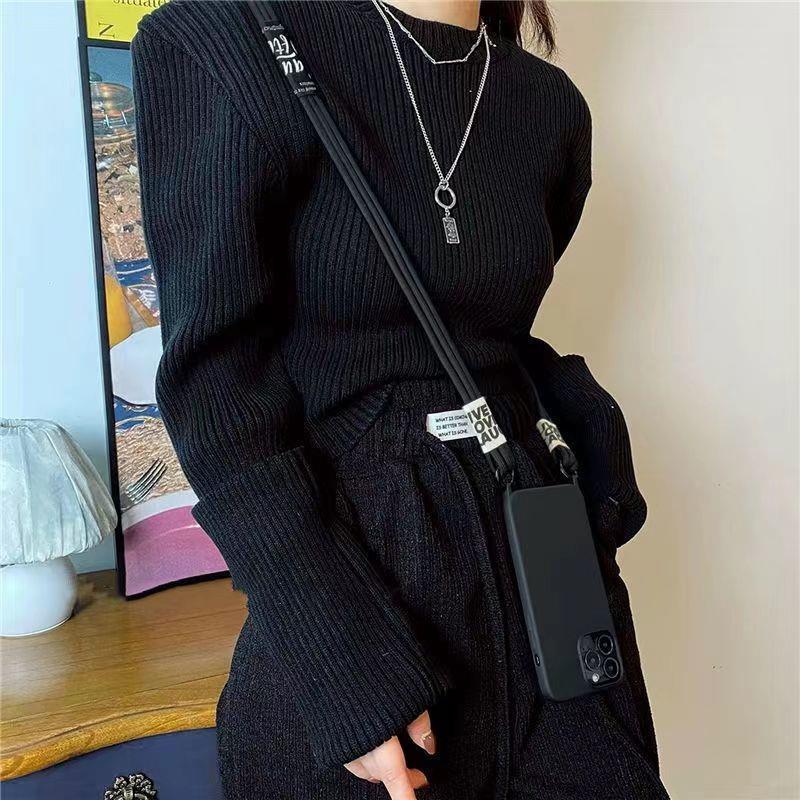 Simple Advanced Girdle Hanging Buckle Crossbody Rope Phone Case