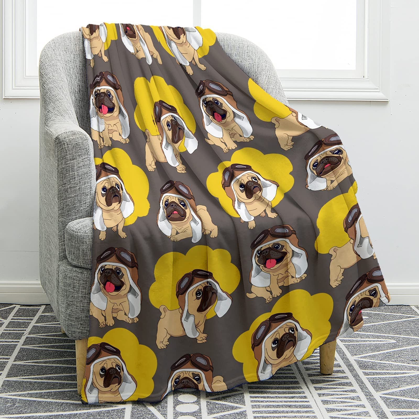 Soft And Comfortable Warm Flannel Animal Print Sofa Cover