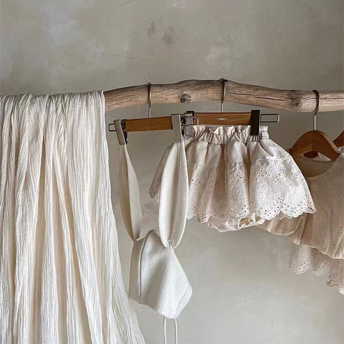 Baby Princess Ruffled Machine Embroidery Baby Bloomer With Skirt Pants