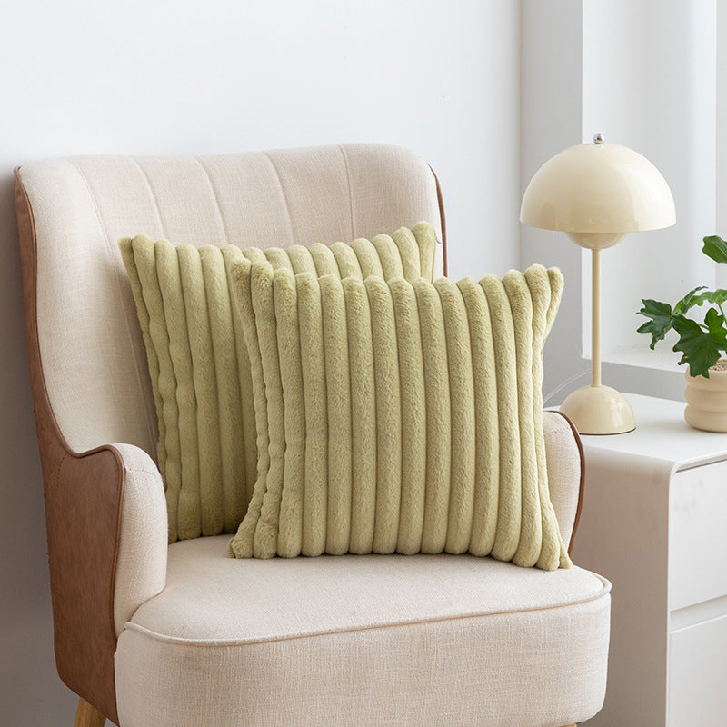 Nordic Light Luxury Faux Rabbit Fur Drawstring Pillowcase