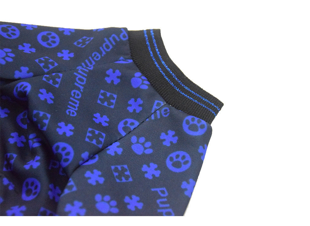 Trendy Brand Dog Clothes Net Celebrity Dog Clothes With Dog Paws Full Print