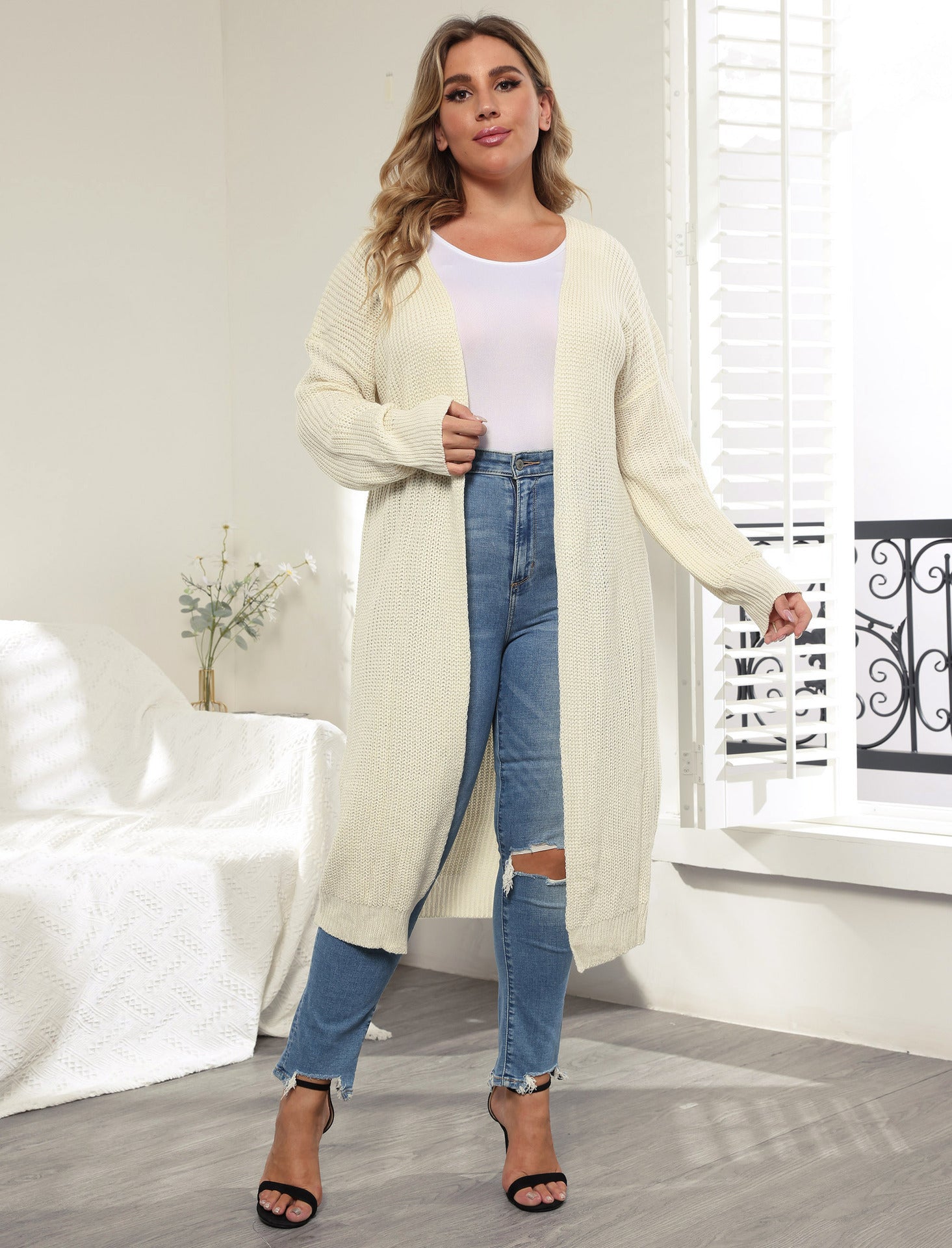 Women's Coat Simple Fashion European And American Style Plus Size Women's Sweater Cardigan