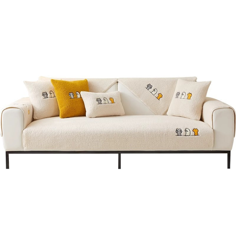 Non-slip Thick Lambskin Sofa Cushion