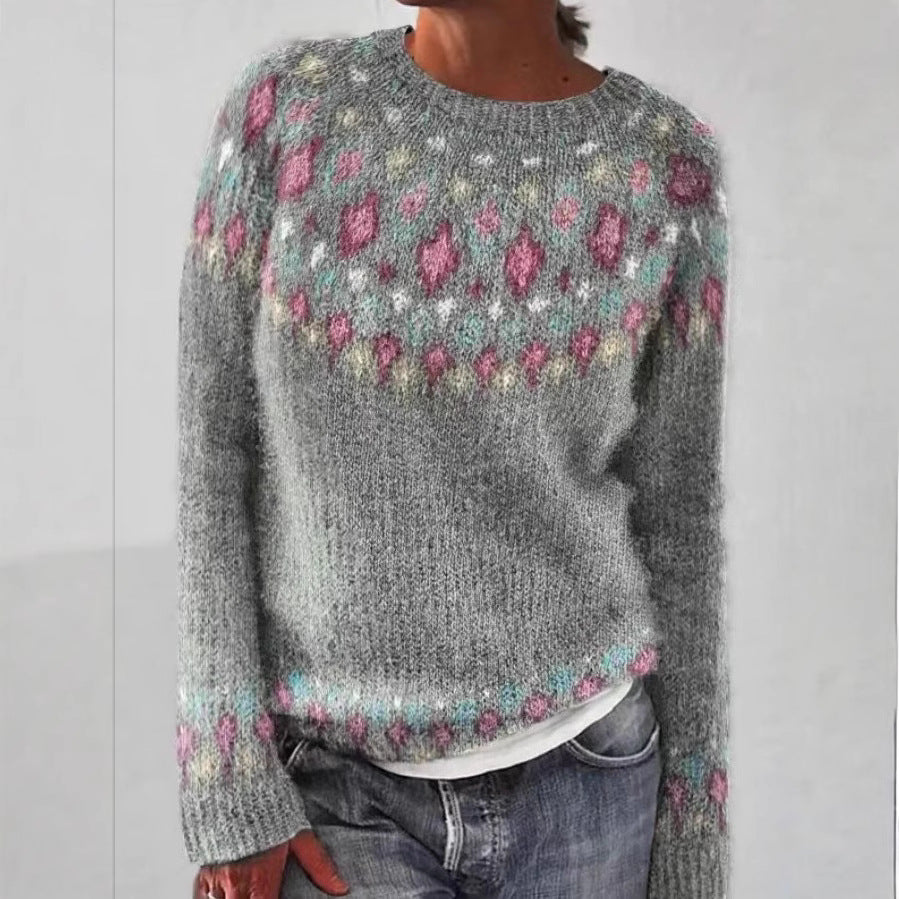 Hot Sale Round Neck Loose And Stylish Long Sleeves Sweater