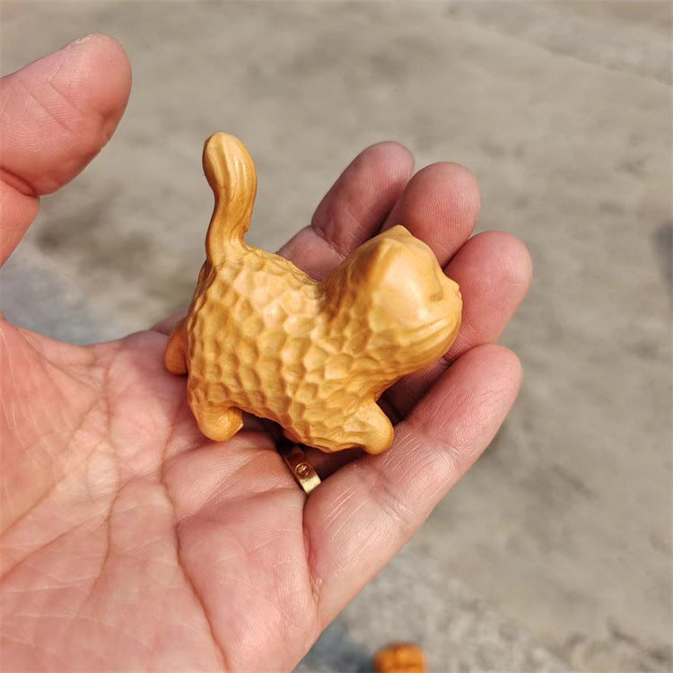 Arborvitae Wood Carving Aodao Cat Creative Crafts