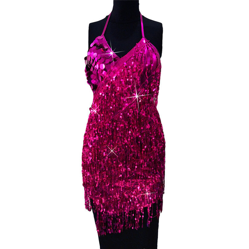 Currency Source Hot Sale Nightclub Women's Show Sequin Fringed Dress