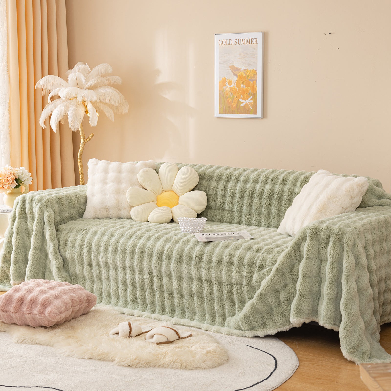 New Thickened Plush Sofa Cover