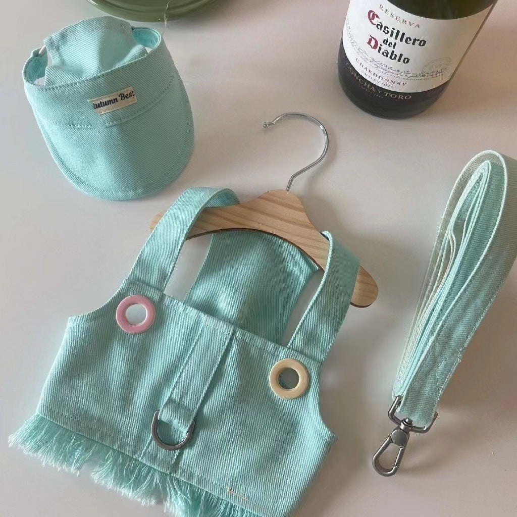 Pet Clothes Candy Color Denim Vest