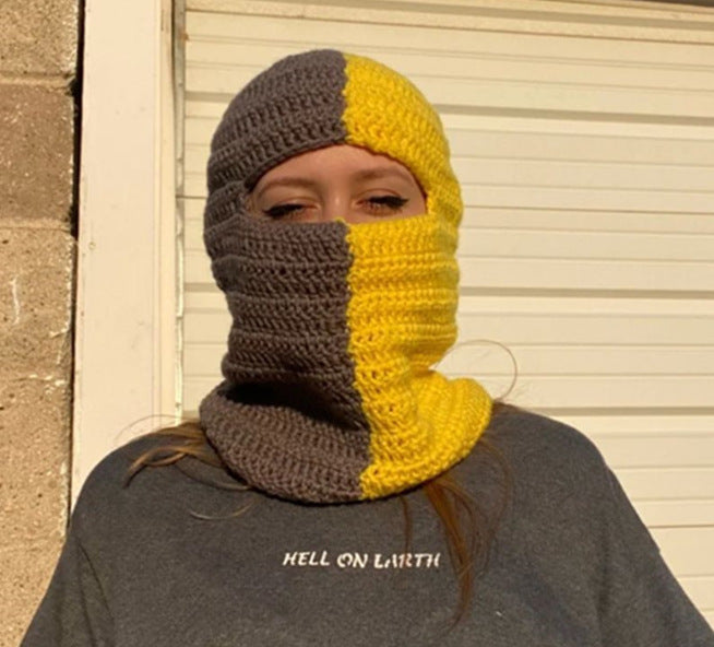Pullover Windproof Neck Protection Handmade Knitted Hat