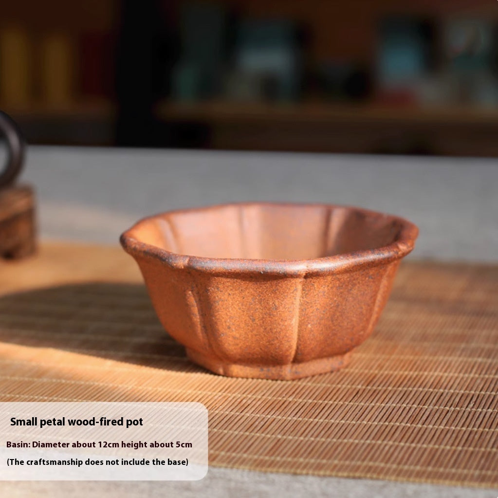 Purple Sand Flower Pot Handmade Miniature Desktop Pot