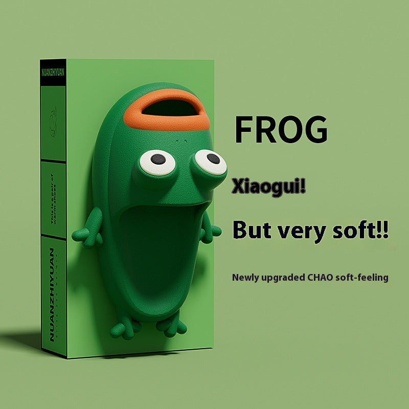 Female Summer Cartoon Frog Funny Slippers