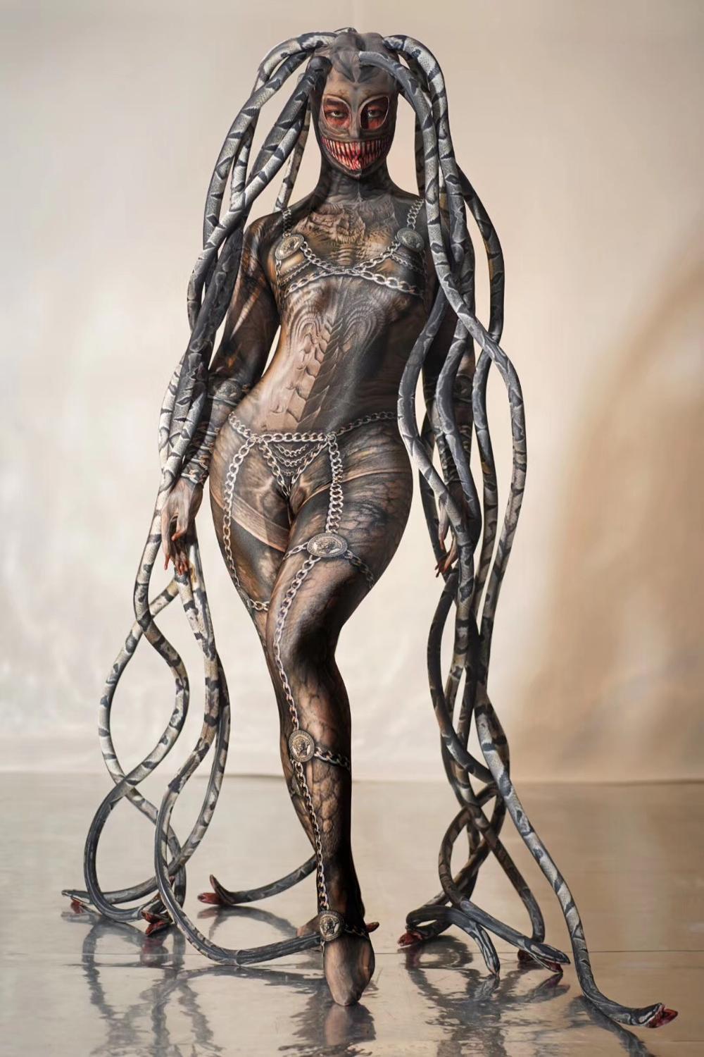 Medusa Transparent Meat Snake One-piece Costume