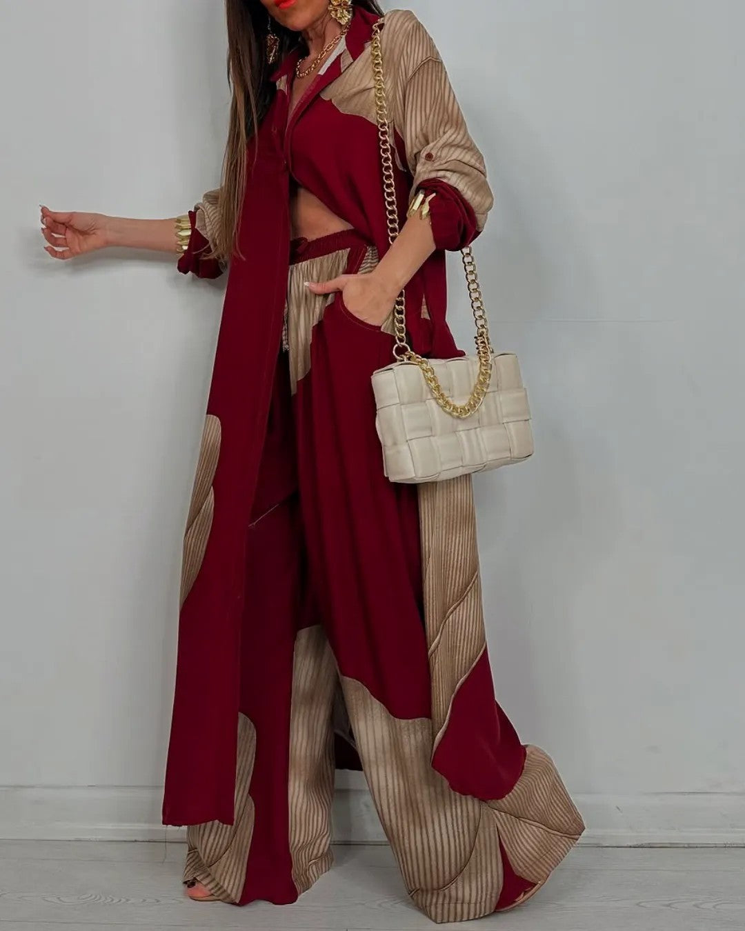 Women's Clothing Fashion Colorblock Loose Shirt