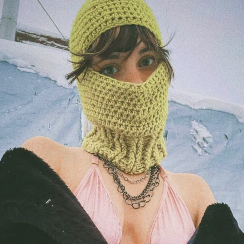 Pullover Windproof Neck Protection Handmade Knitted Hat