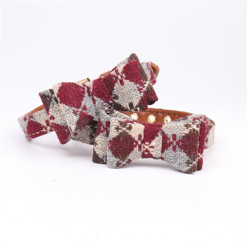 English Pet Dog Bow Collar Triangle Scarf
