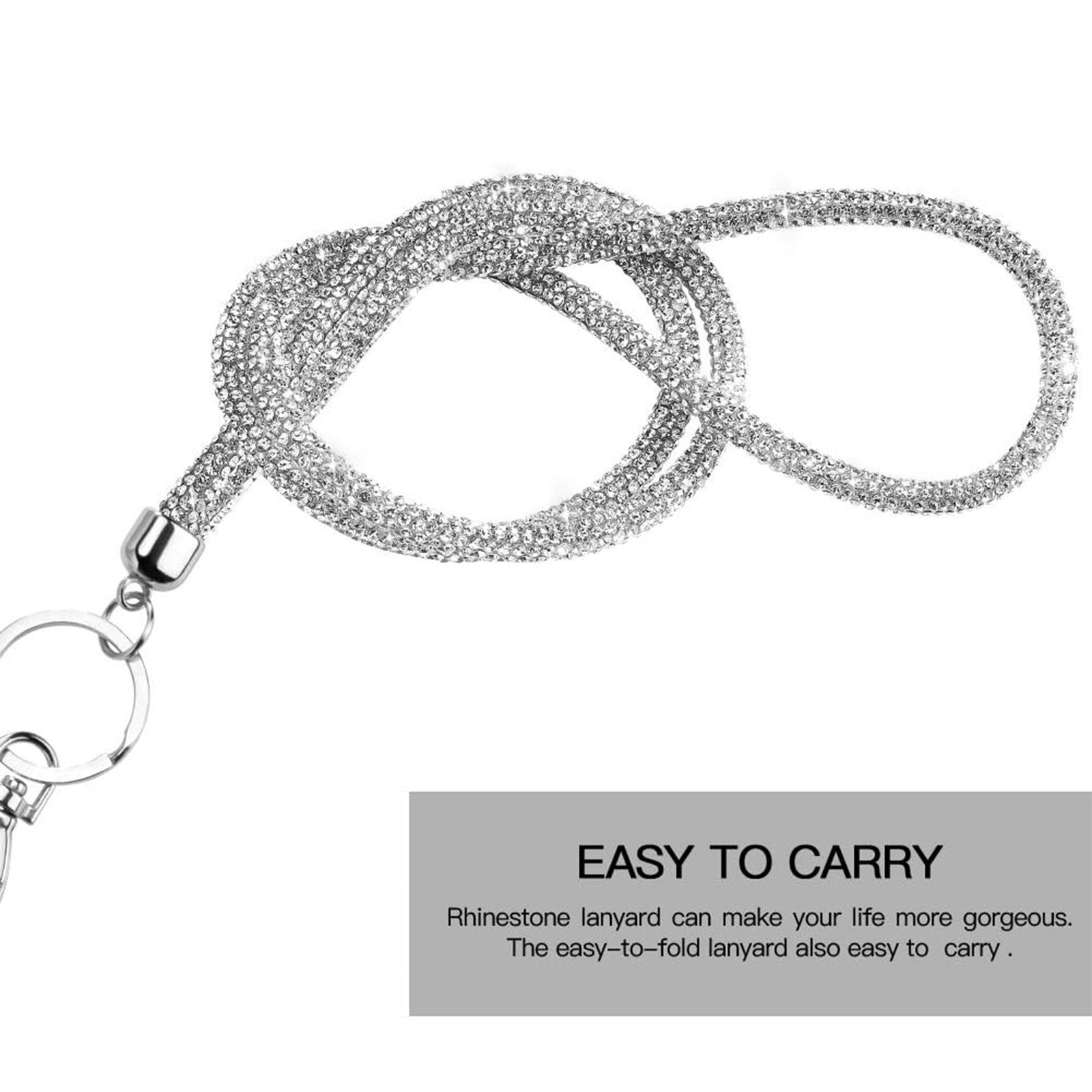 Office Keychain Diamond ID Card Mobile Phone Lanyard