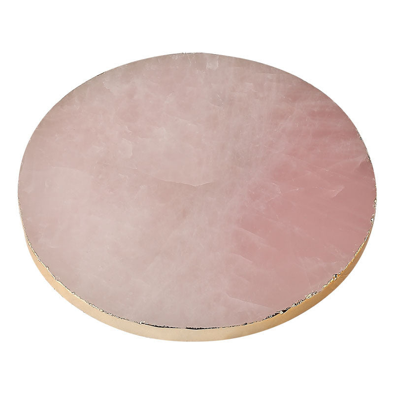 Round Coffee Cup Natural Stone Gold Plated Agate Slices Coaster