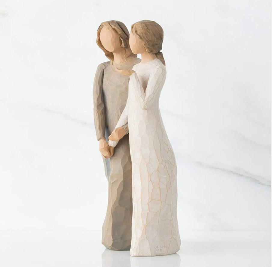 Hand Painted Statue Sisters Resin Craft Ornament