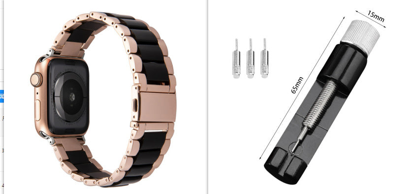 Resin Strap Stainless Steel Three Bead Replacement