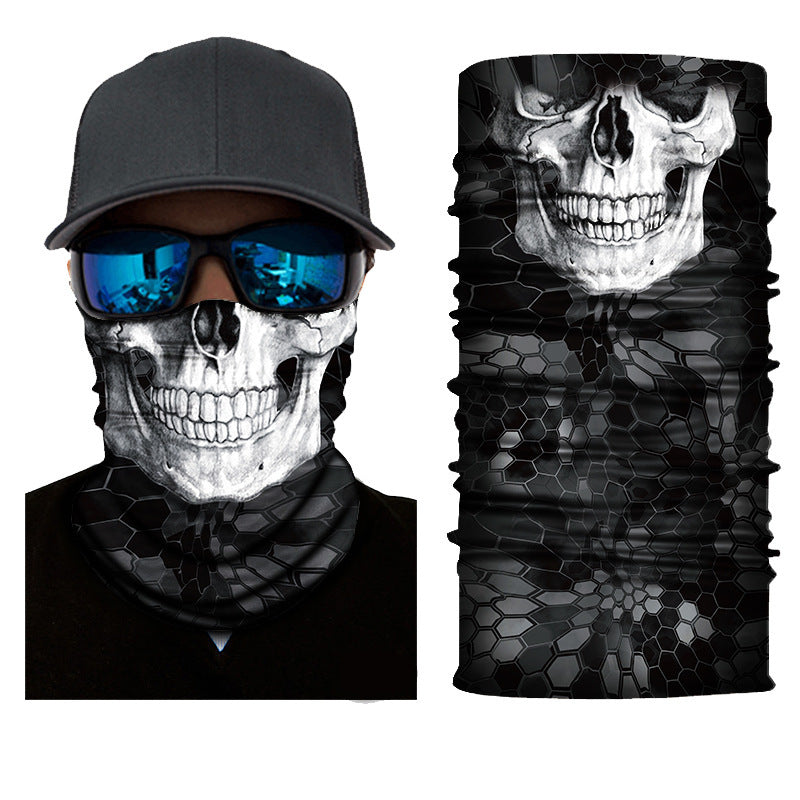 Skull Half Face Series Magic Headband Mask