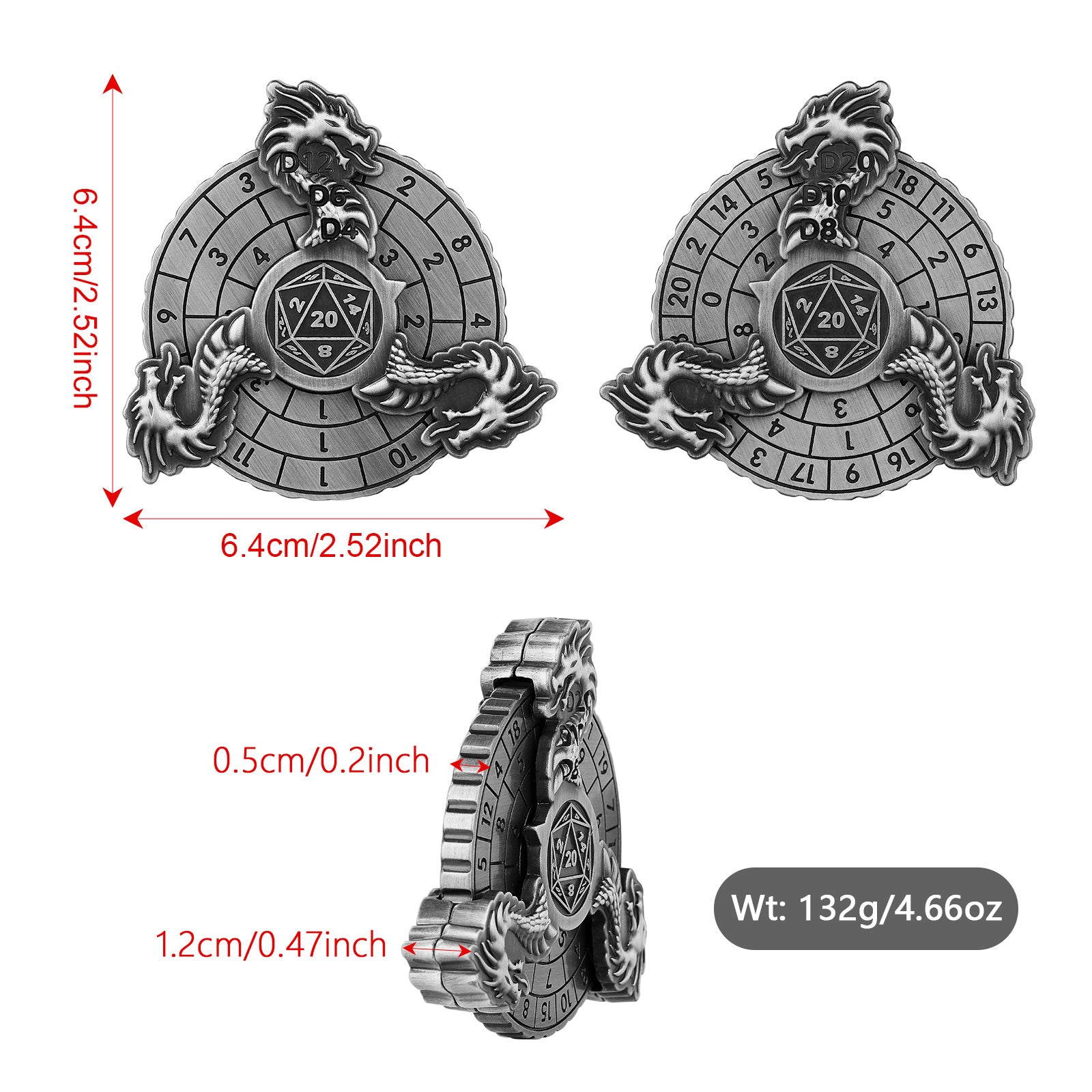 Retro Fantasy Style Turntable Dice Gift Box Set, Essential Creative Accessories For Board Games, Multi-faceted RPG Dice And Circular Scale Design - Advanced Tabletop Game Accessories And Collectibles