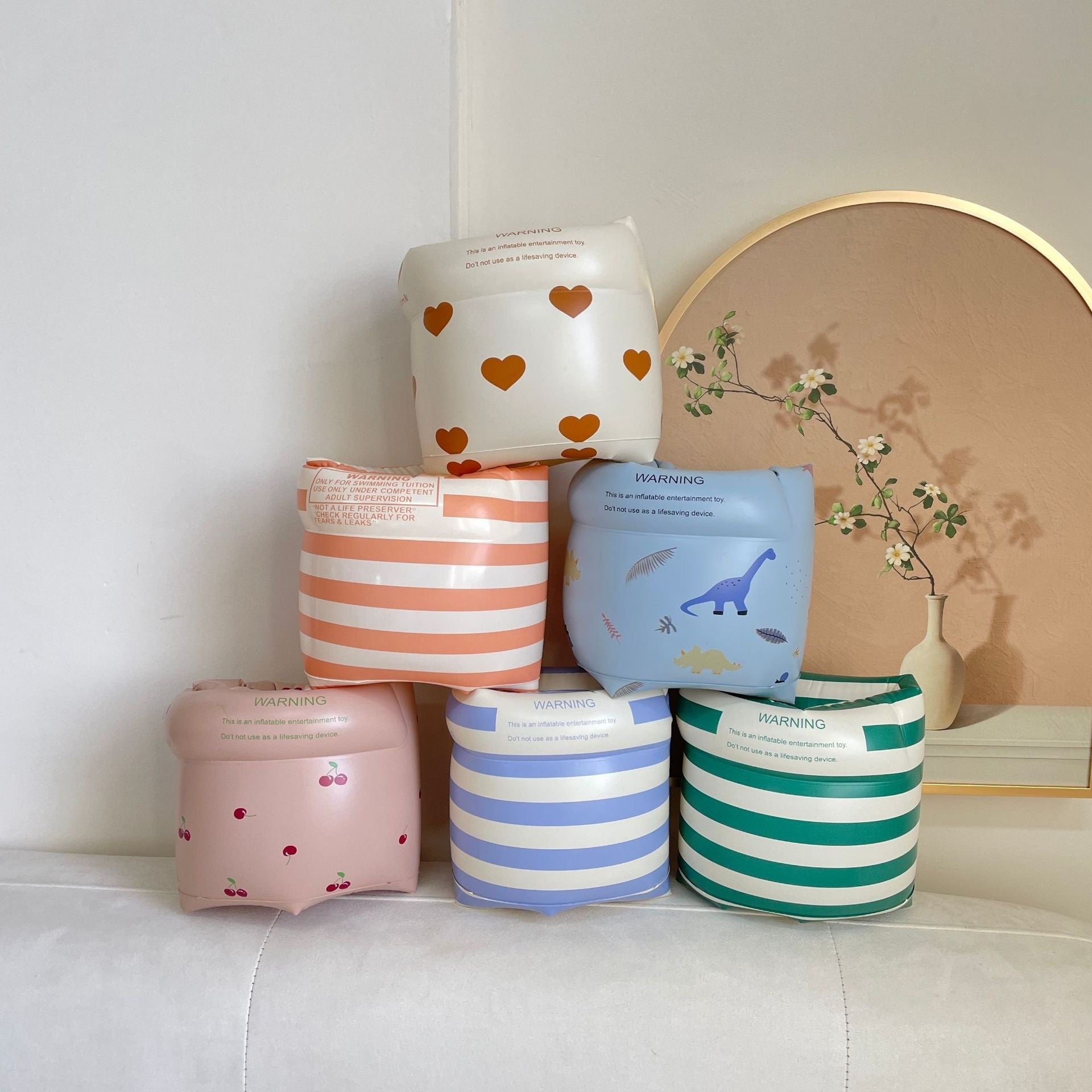 Ins Retro Style Cute Children Arm Floats Long White Silk Sleeves