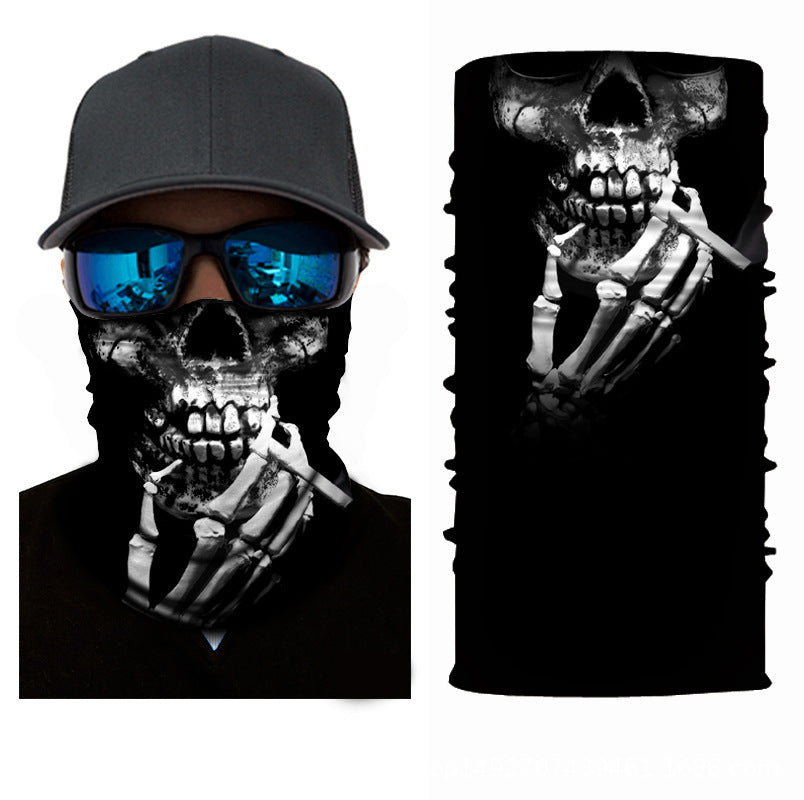 Skull Half Face Series Magic Headband Mask