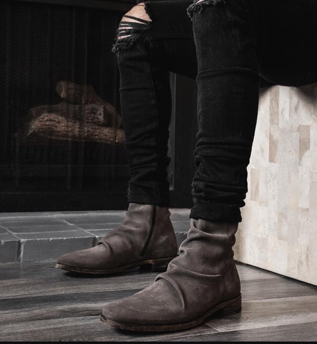 Pleated British Style Short Boots Men's Boots JGBN0011004